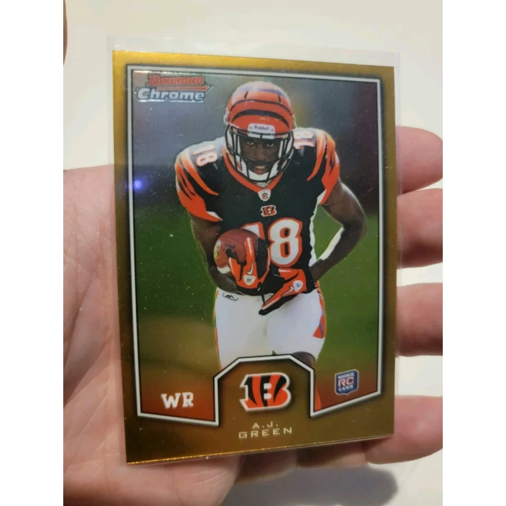Bowman Chrome Football Cincinnati Bengals Card Orange Refractor A.J. Green RC